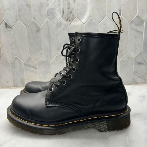 Dr Martens 1460 Nappa Leather Lug Sole Lace-Up Combat Boots Black Size 7 - Picture 4 of 8